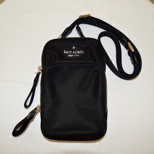 Kate Spade Chelsea North South Phone Crossbody in Black Nylon